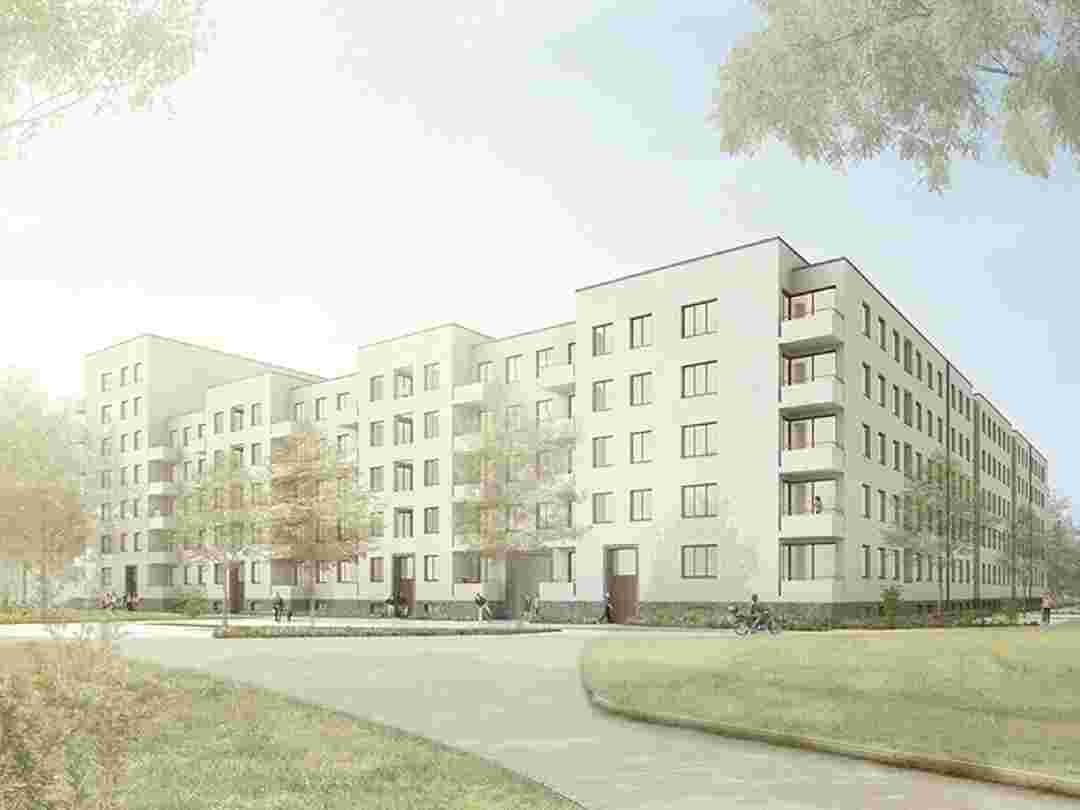 100 neue Sozialwohnungen in Leipzig Visualisierung | Bietergemeinschaft W&V Architekten - mbpk Architekten