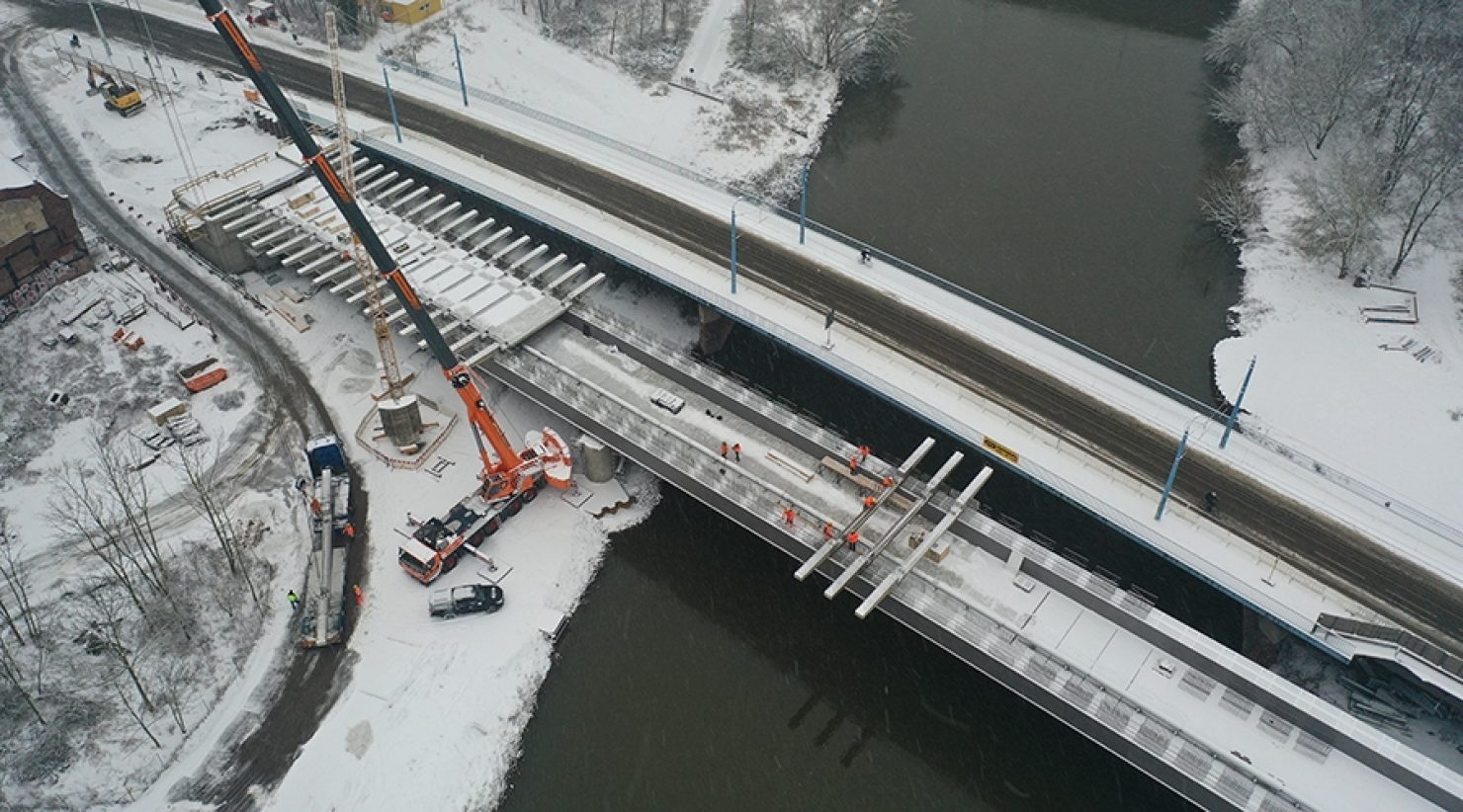 Elisabethbrücke: Trotz Winterwetters gute Fortschritte