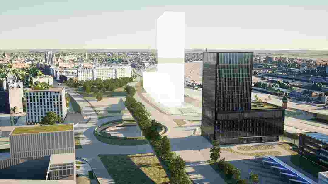 EXPO REAL: Innovationen in der Immobilienbranche im Blickpunkt © GP AG | Stadtplanerische Vision zur Umgestaltung des Riebeckplatzes mit Hotel und Zukunftszentrum
